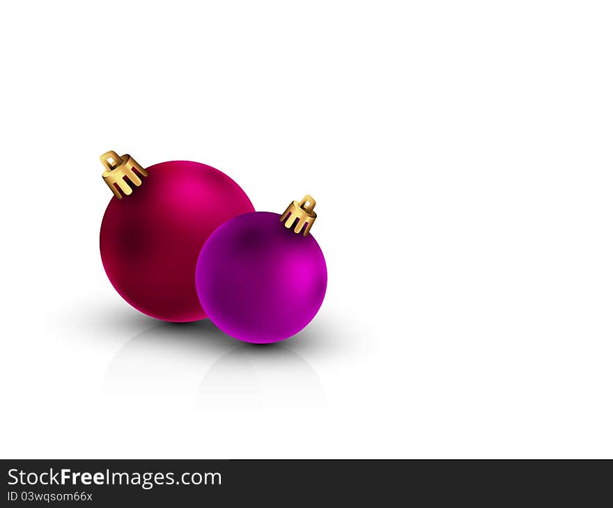 3D Christmas Balls on Clean White Background