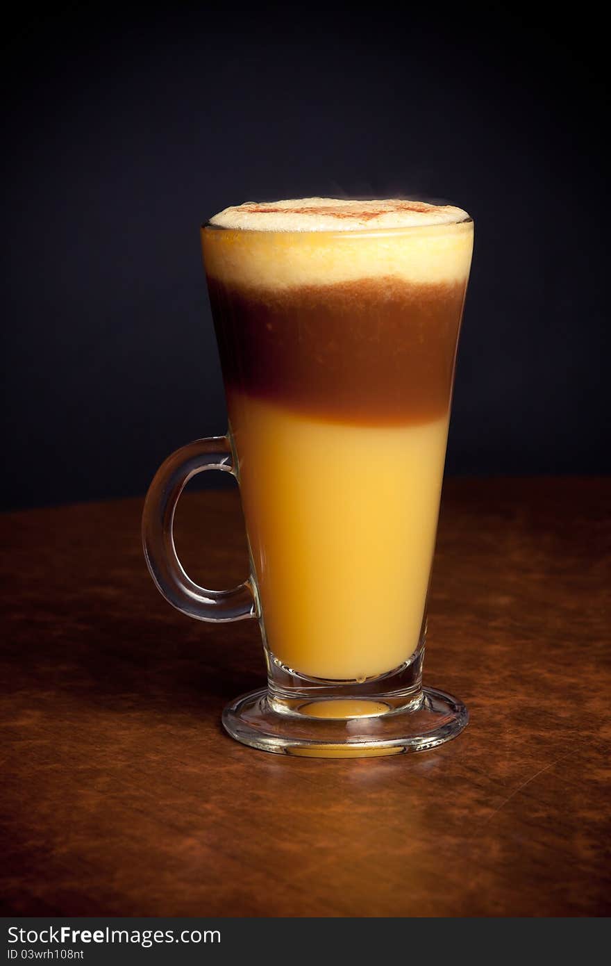 Exotic coffee with orange juice