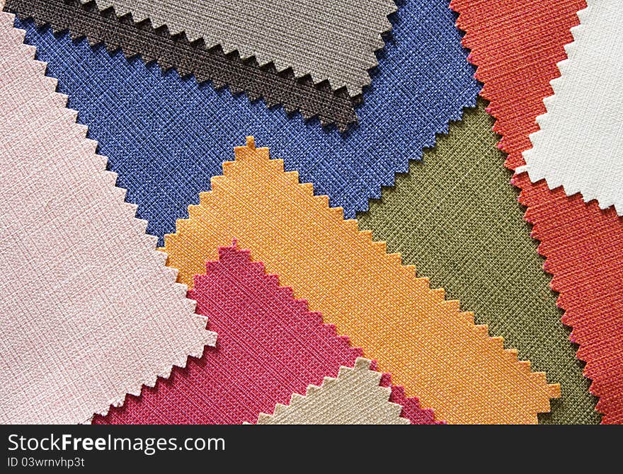 Multi color fabric texture samples and background