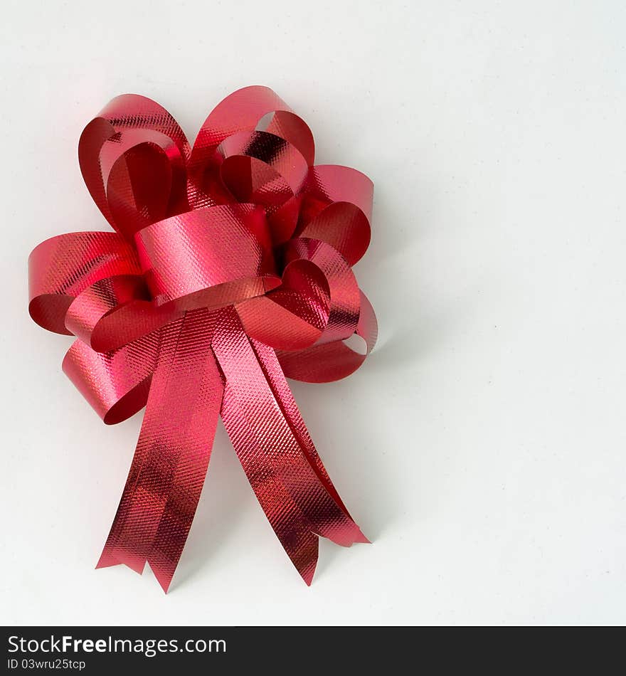 Red Ribbon On White Background