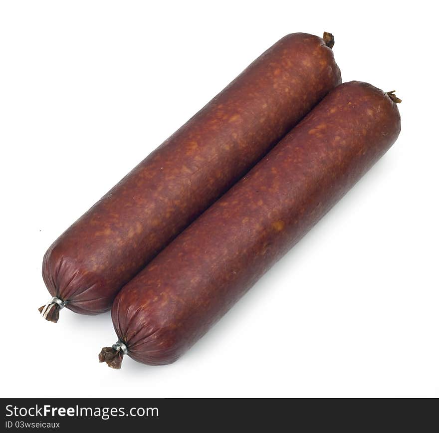 Sausage on a white background