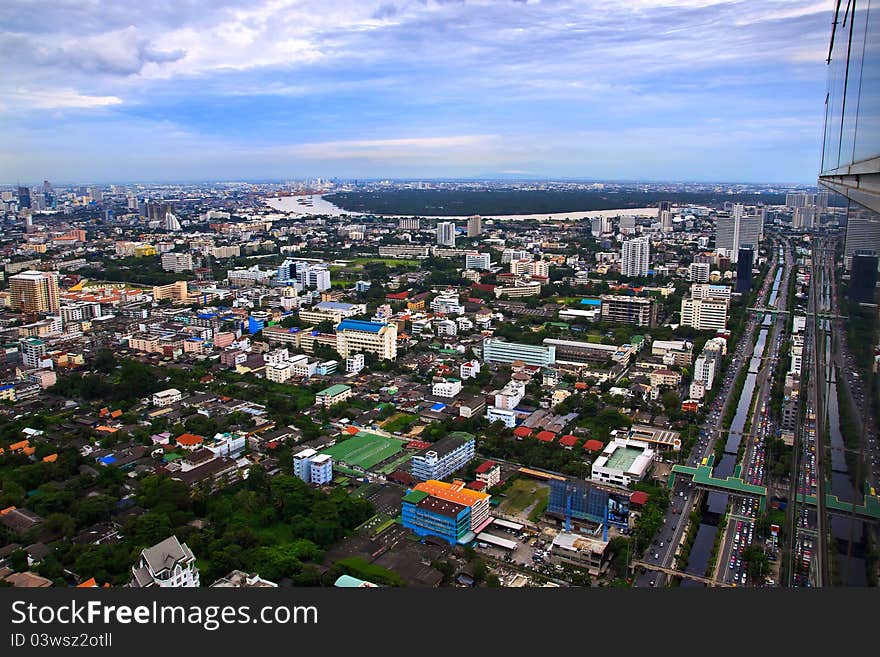 Topview from Bangkok of Thailand in evening time. Topview from Bangkok of Thailand in evening time