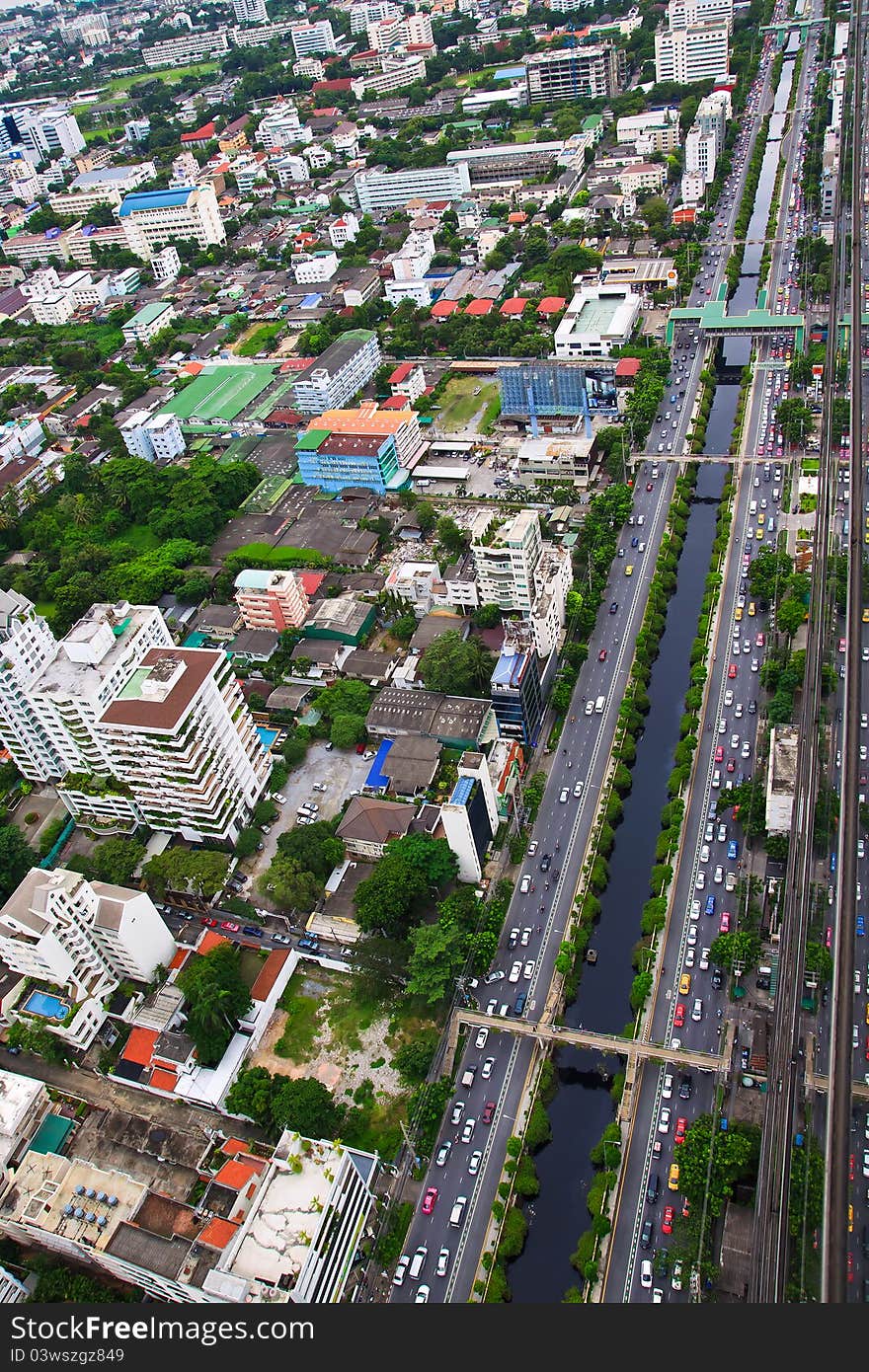 Top view of Bangkok of Thailand