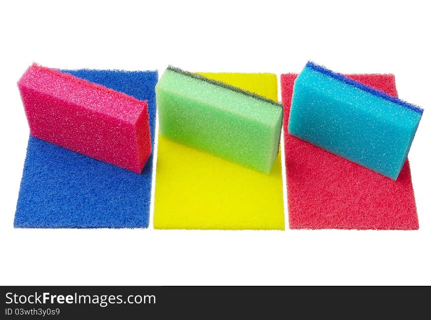 Multi-colorful kitchen sponges