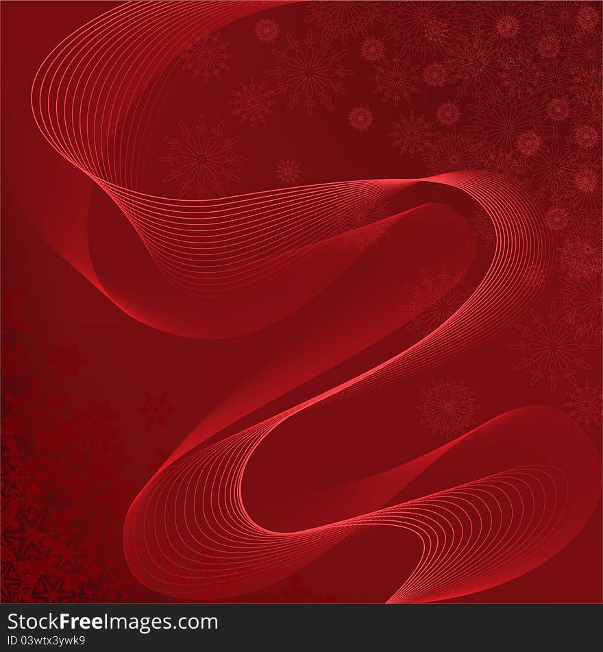 Red Background With Waves