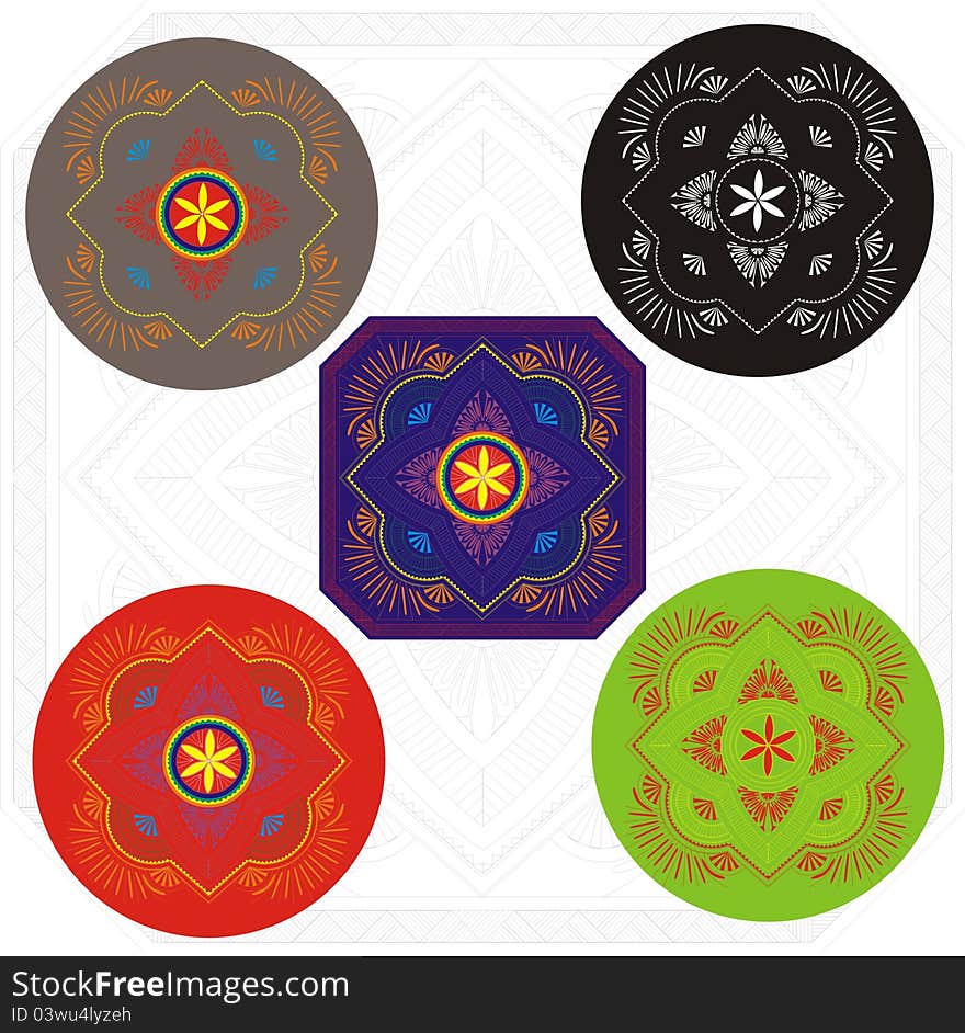 Five mandala patterns with additional format available. Five mandala patterns with additional format available