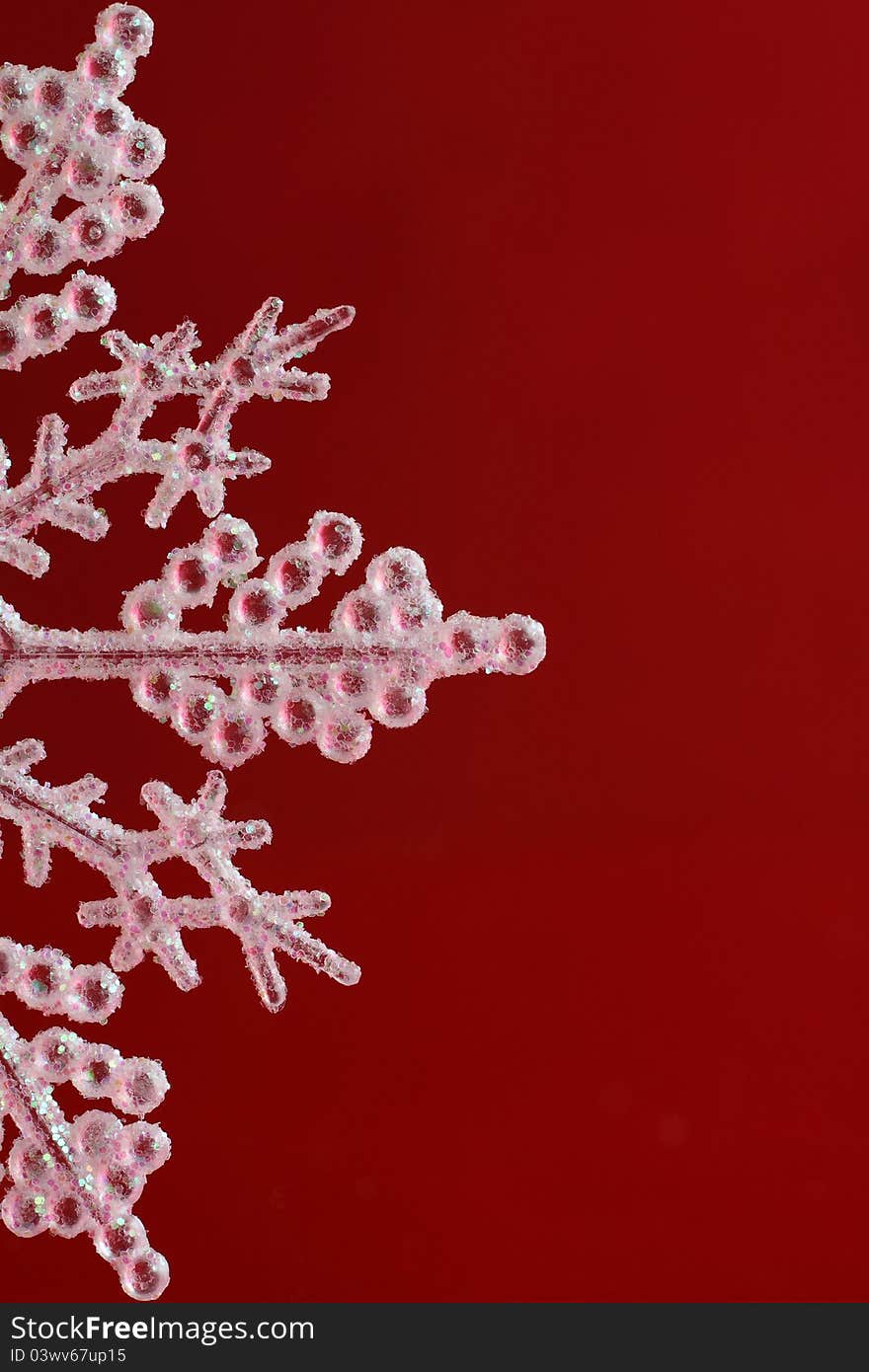 Christmas Snow Flake On Red