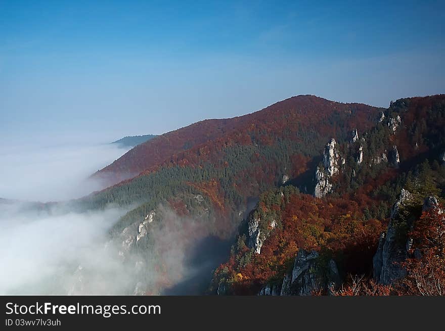 Rockies and autumnal landscape-Slovakia. Rockies and autumnal landscape-Slovakia.