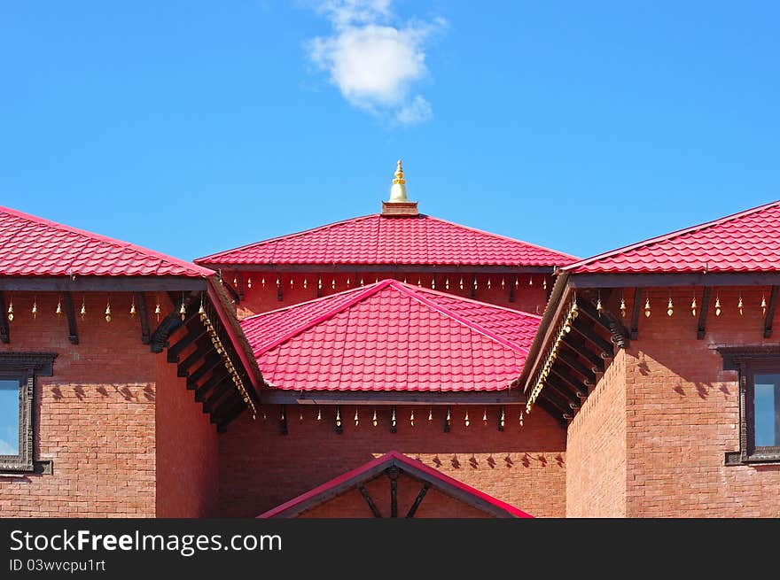 Buddhist temple and blue sky