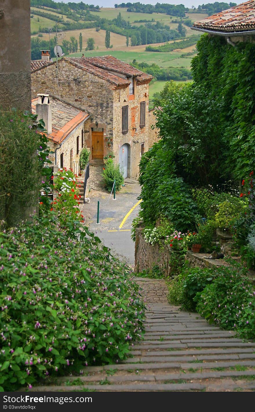 A patch of a little rural  village in Perigord , France. A patch of a little rural  village in Perigord , France