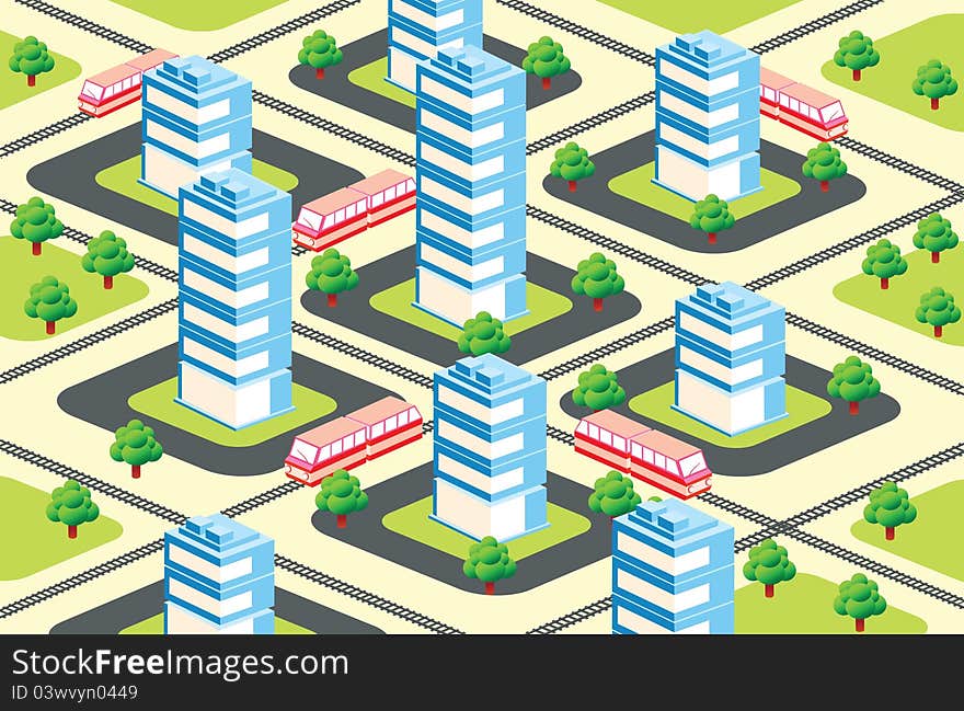 Urban area in the isometric