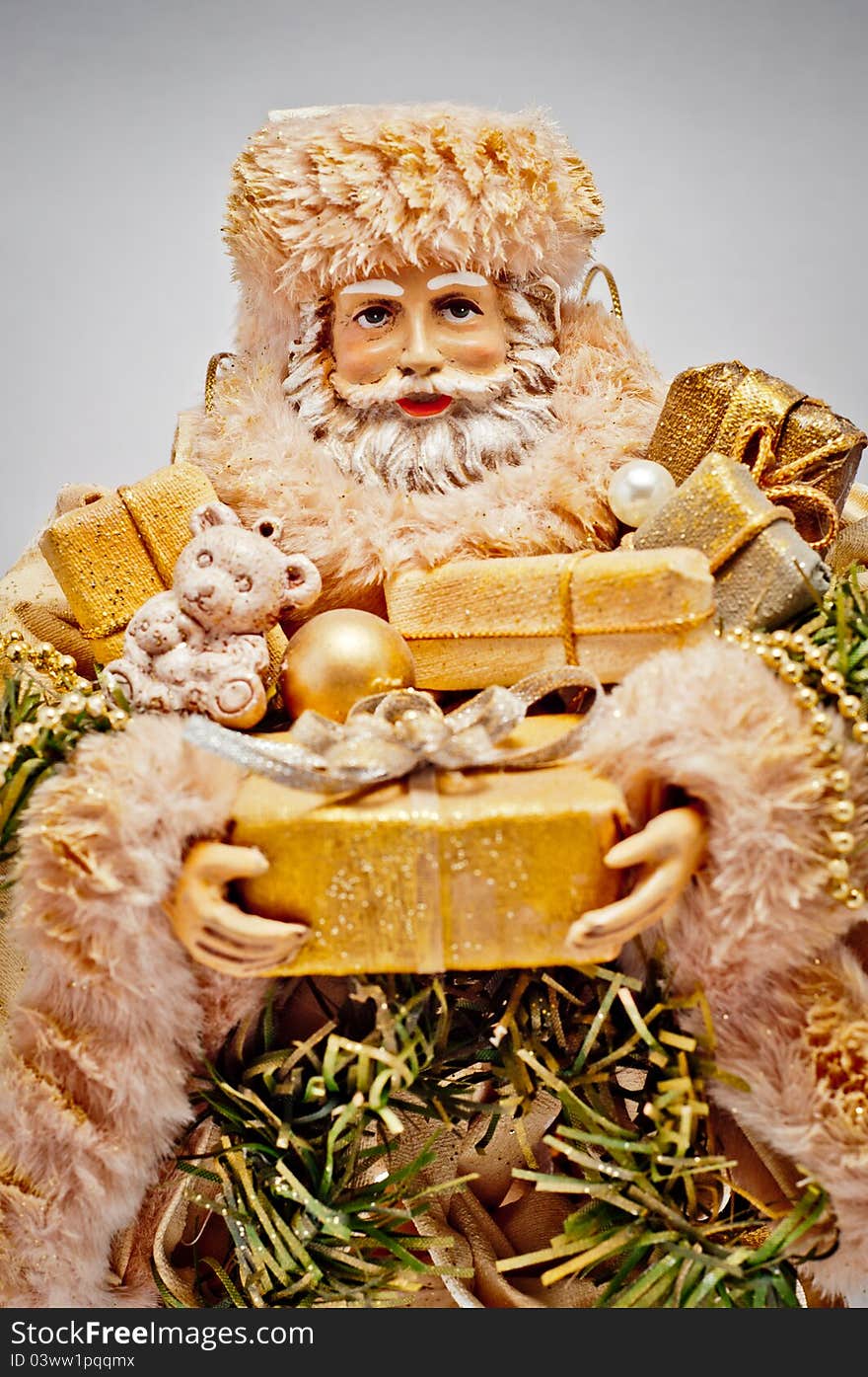 Santa Claus With Golden Gifts