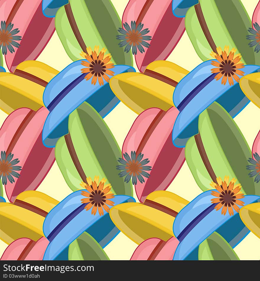 Seamless pattern with hats