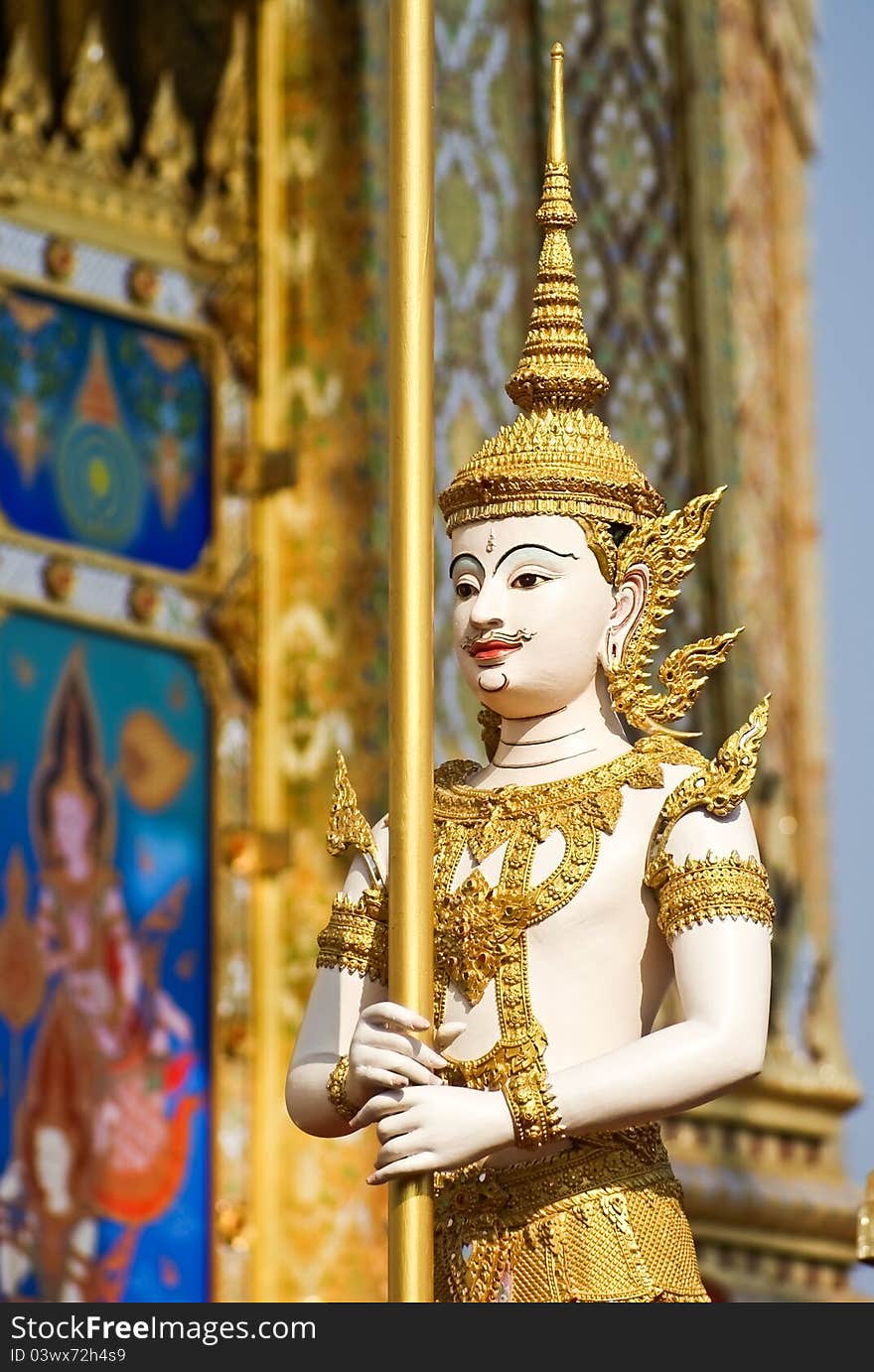 Stucco angle in the royal ceremony of Thailand