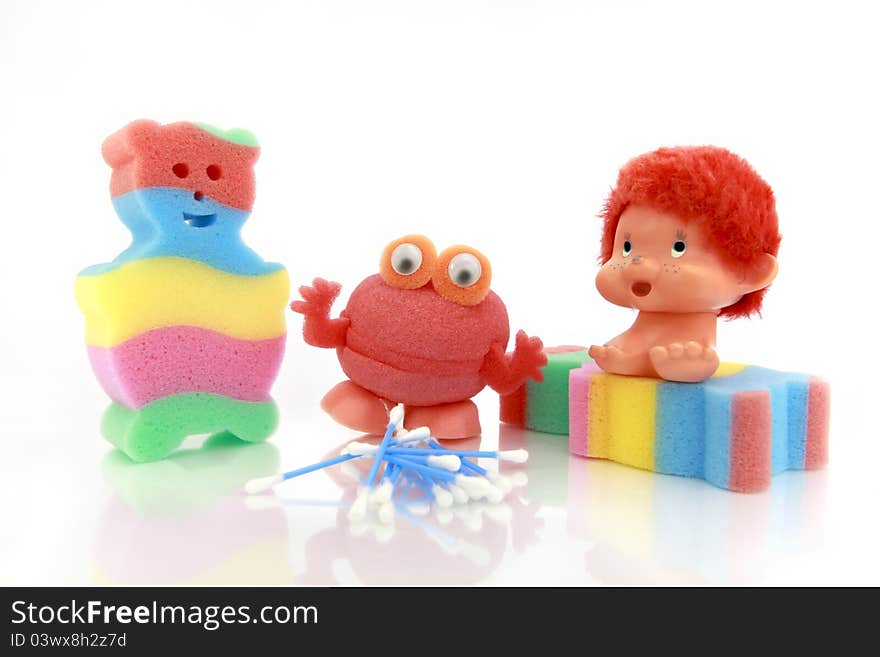 Baby bath sponges for children.