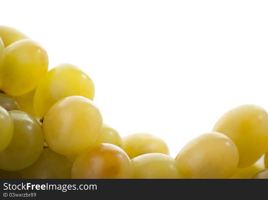 Close-up Of A Bunch Of Grapes On A White