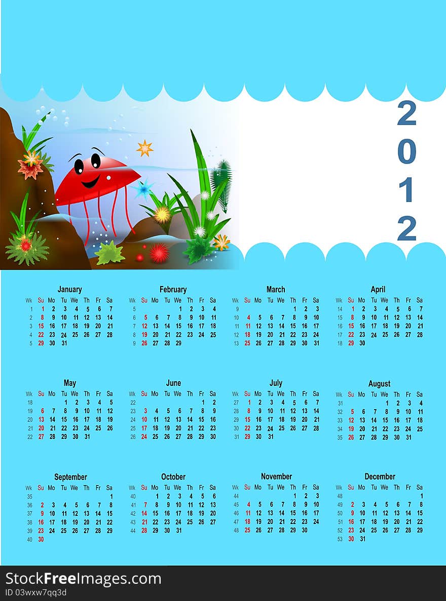 2012 Calendar for children