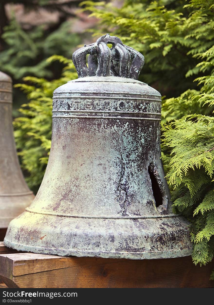 Very old boken bell in the garden of a museum, Hungary. Very old boken bell in the garden of a museum, Hungary