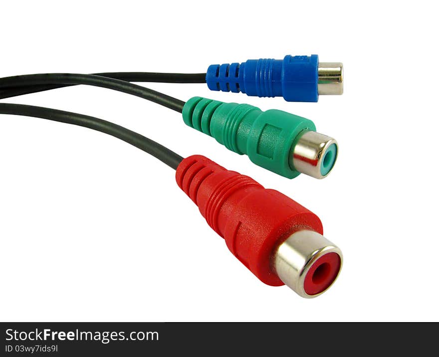 Video cables isolated on a white background