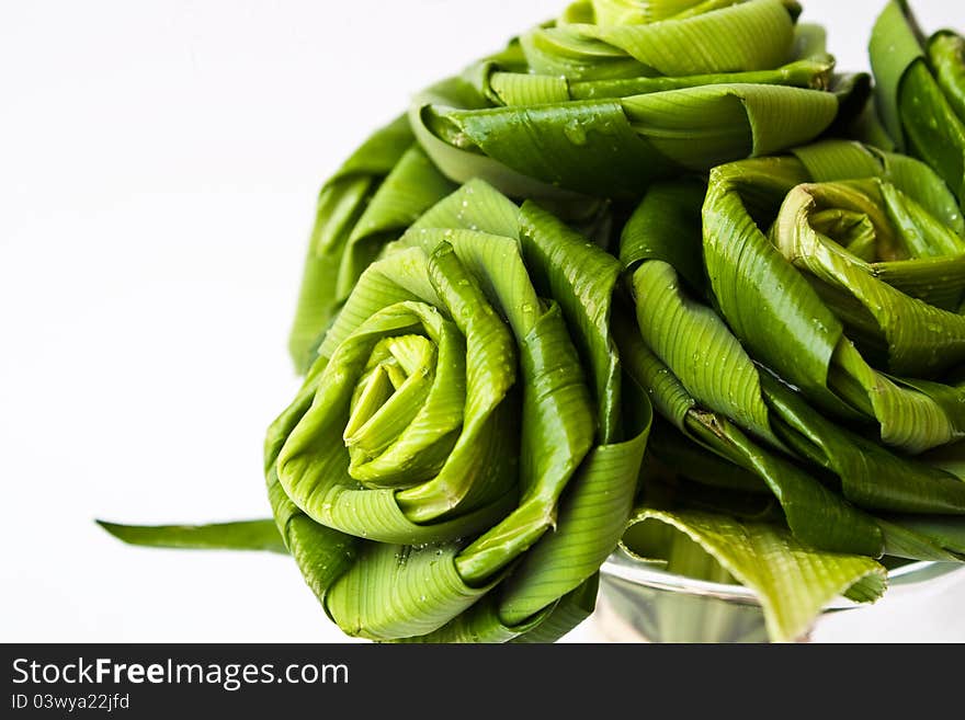 Roses made from Pandanus leaf