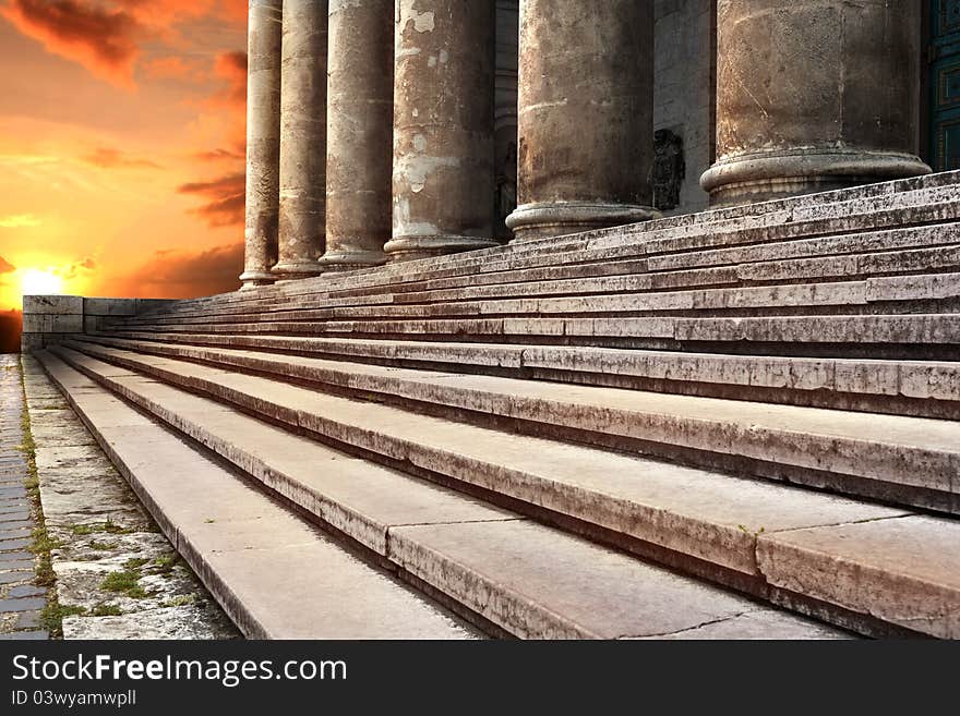 Stairs and columns