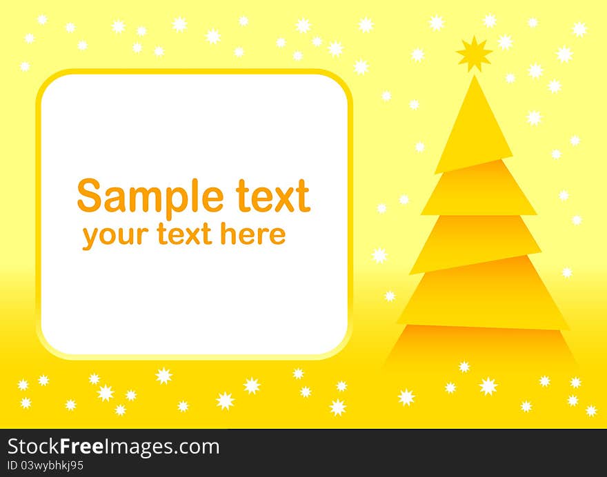 Christmas background with gold tree