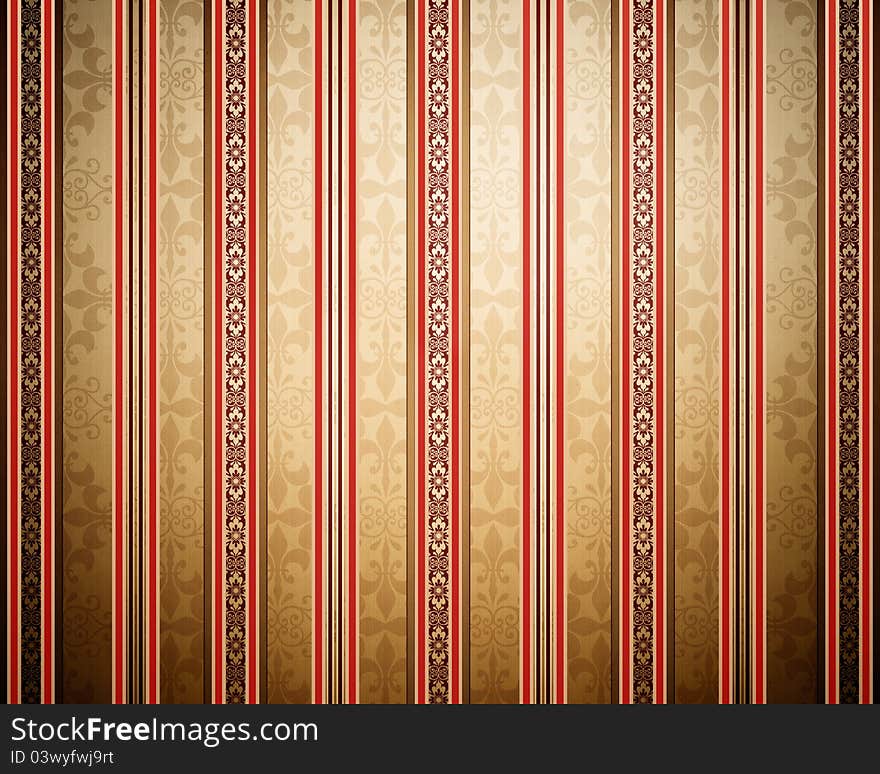 Beautiful wallpaper with stripes and flowers. Beautiful wallpaper with stripes and flowers