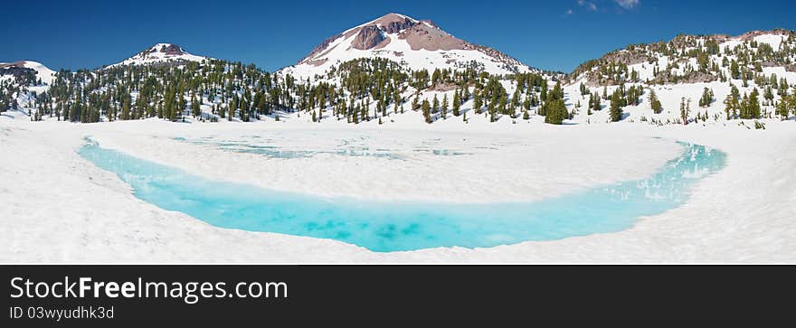 Winter Panorama Mount Lassen Volcano