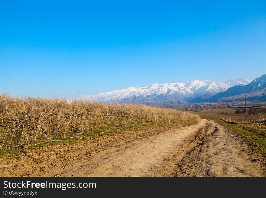 Landscape of the mountain road