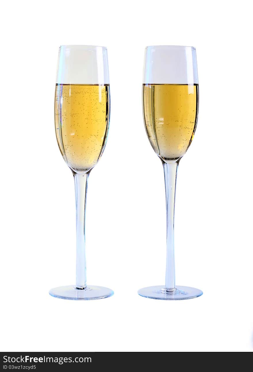 Two glasses of champagne.