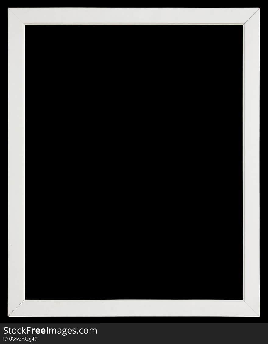 White frame isolated on black background