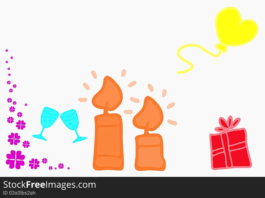 Birthday party colorful illustration background