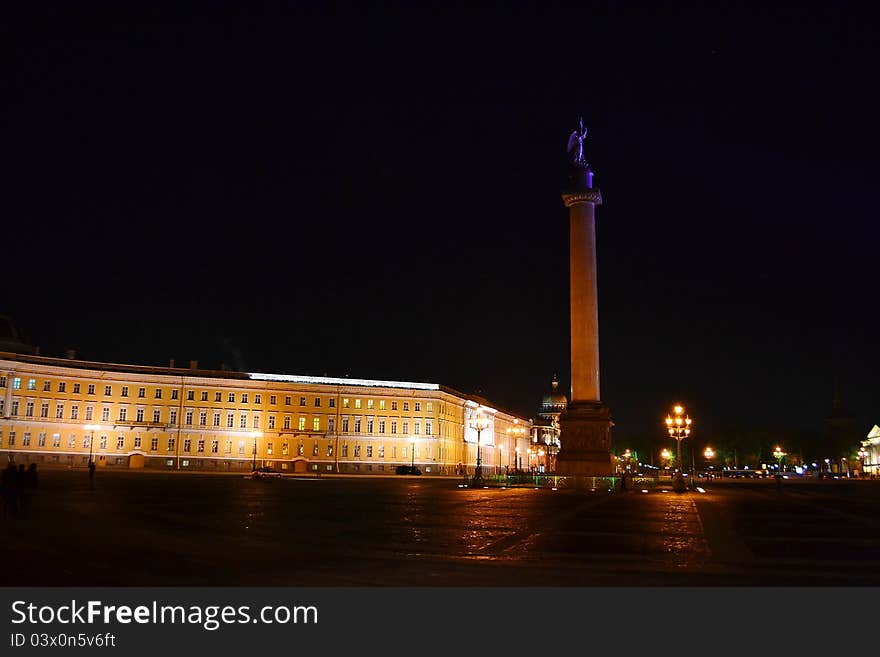 The Palace Square in St.Petersburg at night, Russia