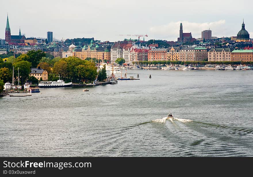 Panorama Of Stockholm City In Autumn Day