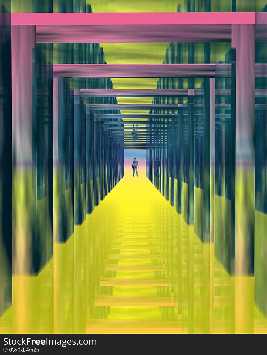 Color tunnel.