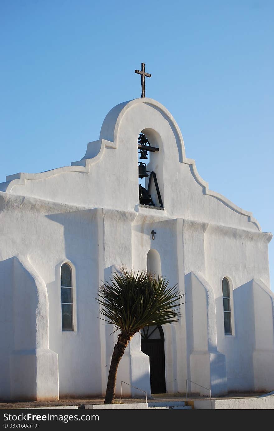 An historic church in San Elizario, tx