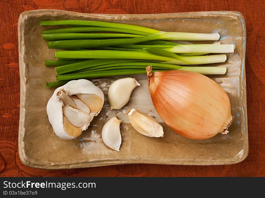 Onions and garlic