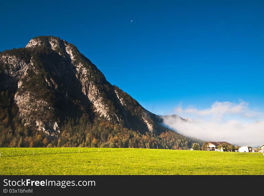 Mountain with moon