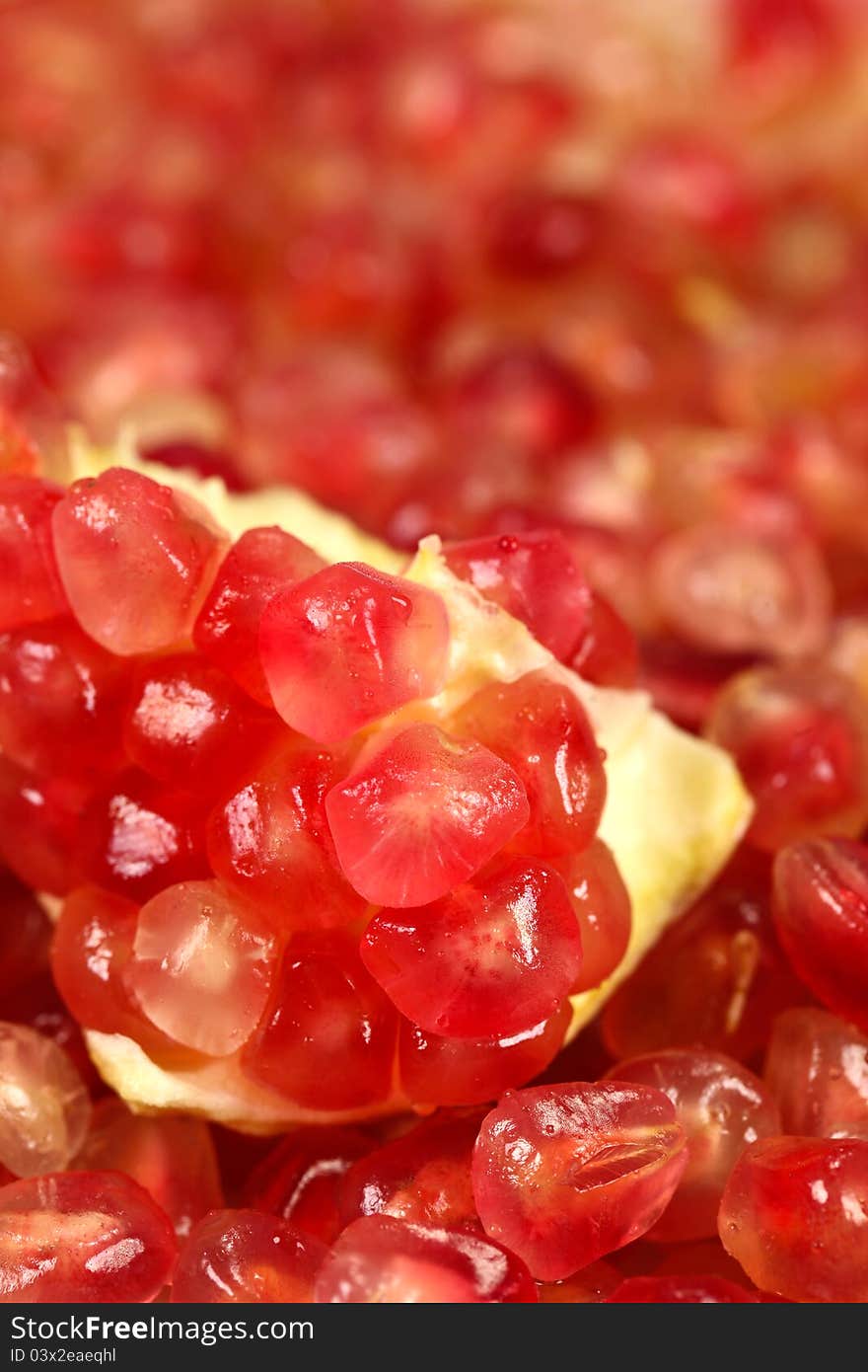 Pomegranate seeds for healthy, tropical fruits