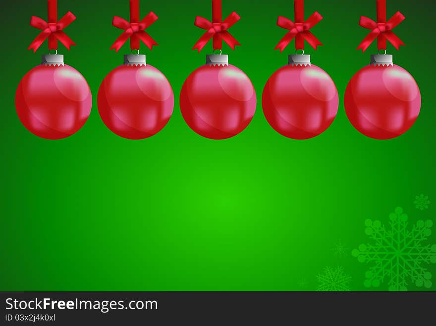 A red Christmas ball. Colorful abstract background