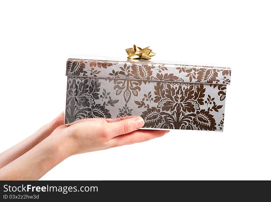 Gift box in the hands