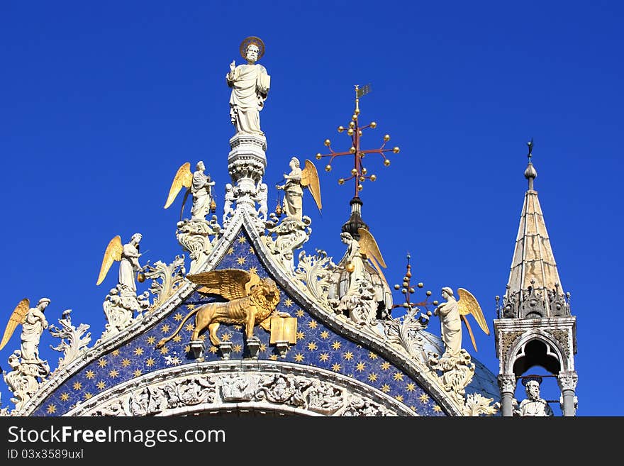 The view of the top of st. mark's square in the heart of venice. The view of the top of st. mark's square in the heart of venice