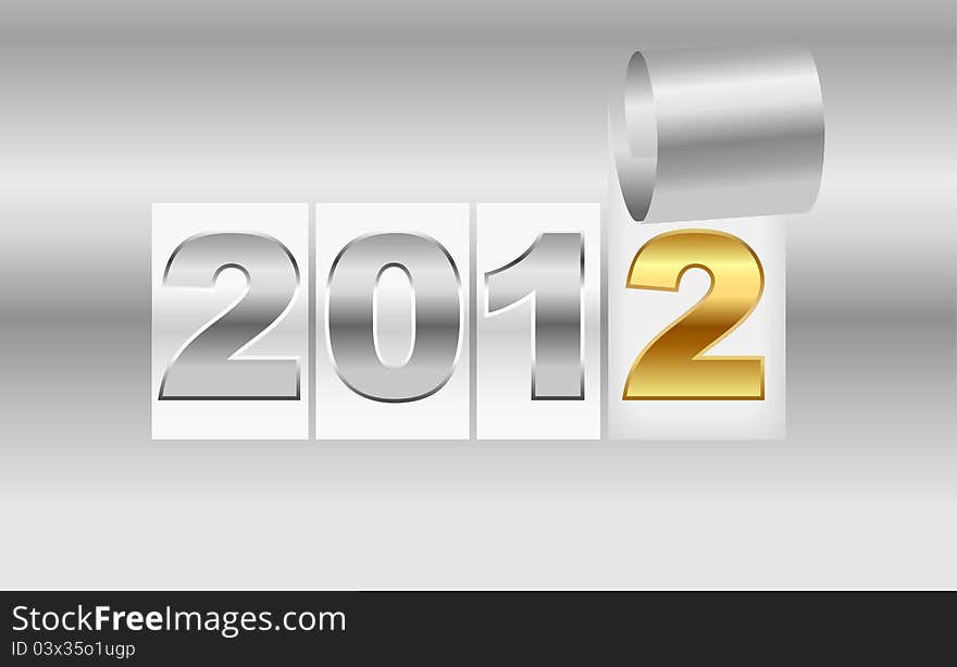 New Year's metallic background sheet of with curl. New Year's metallic background sheet of with curl