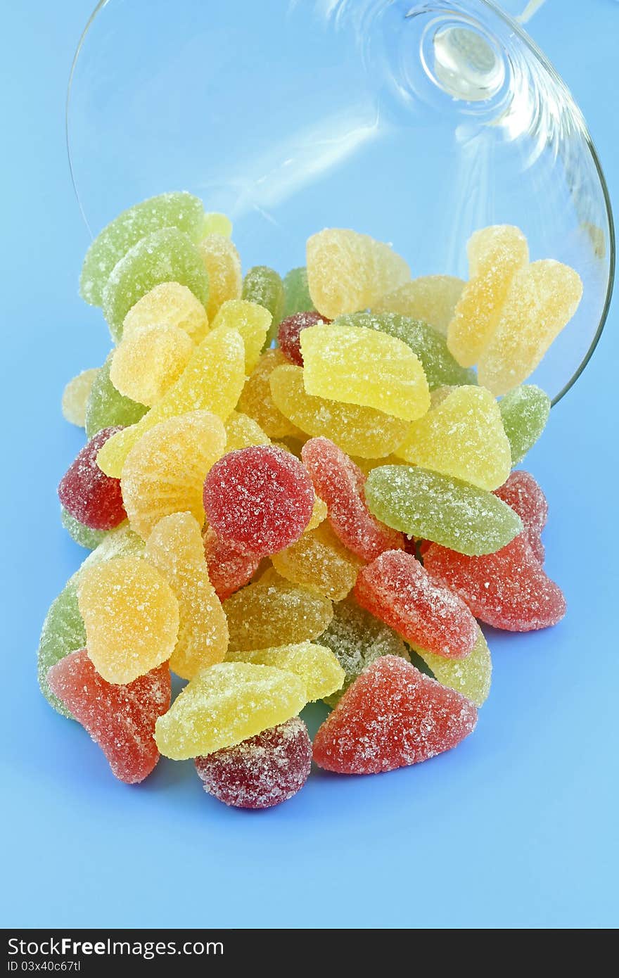 Colorful fruity chewy sweet and sour candy