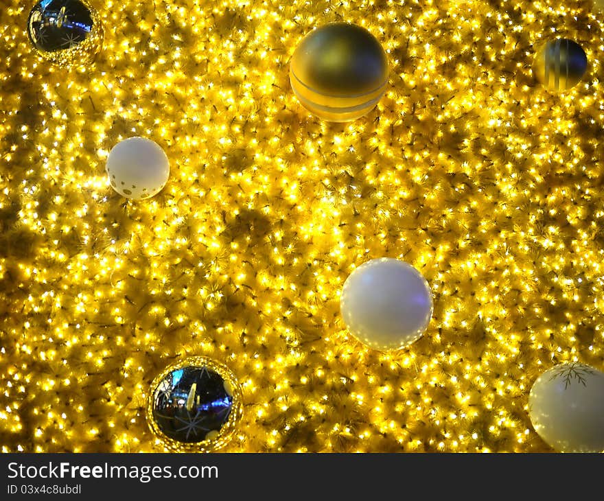 Christmas decorations on a Christmas tree