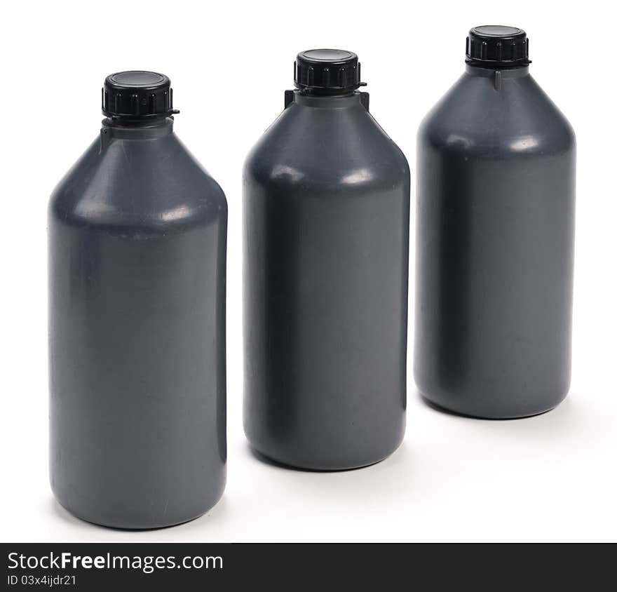 Black plastic bottle