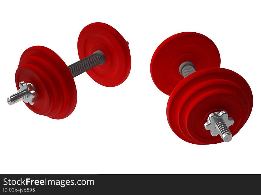 Red weightlifting weights - dumbells