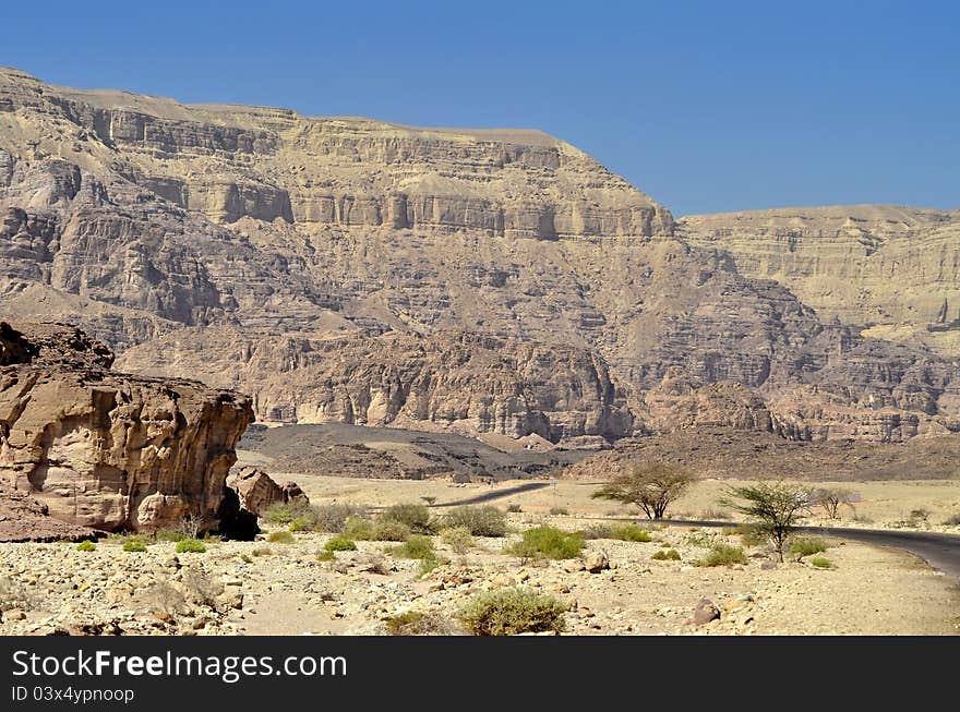 Geological formations in Timna Park, Israel