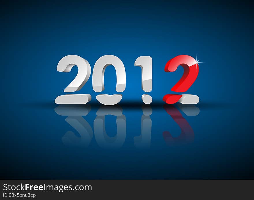 New year 2012, 3d illustration