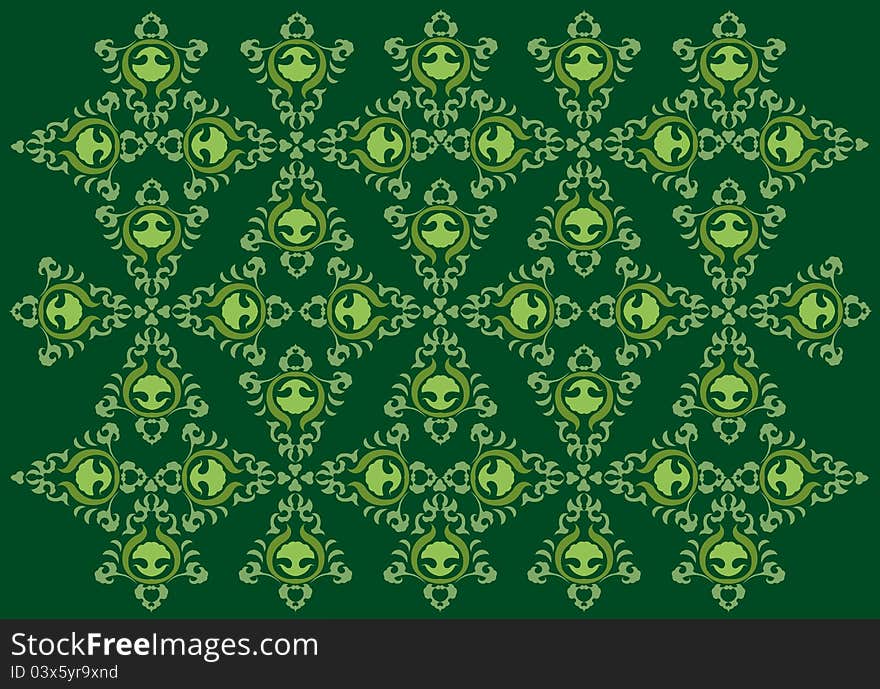 Green Retro Style Pattern